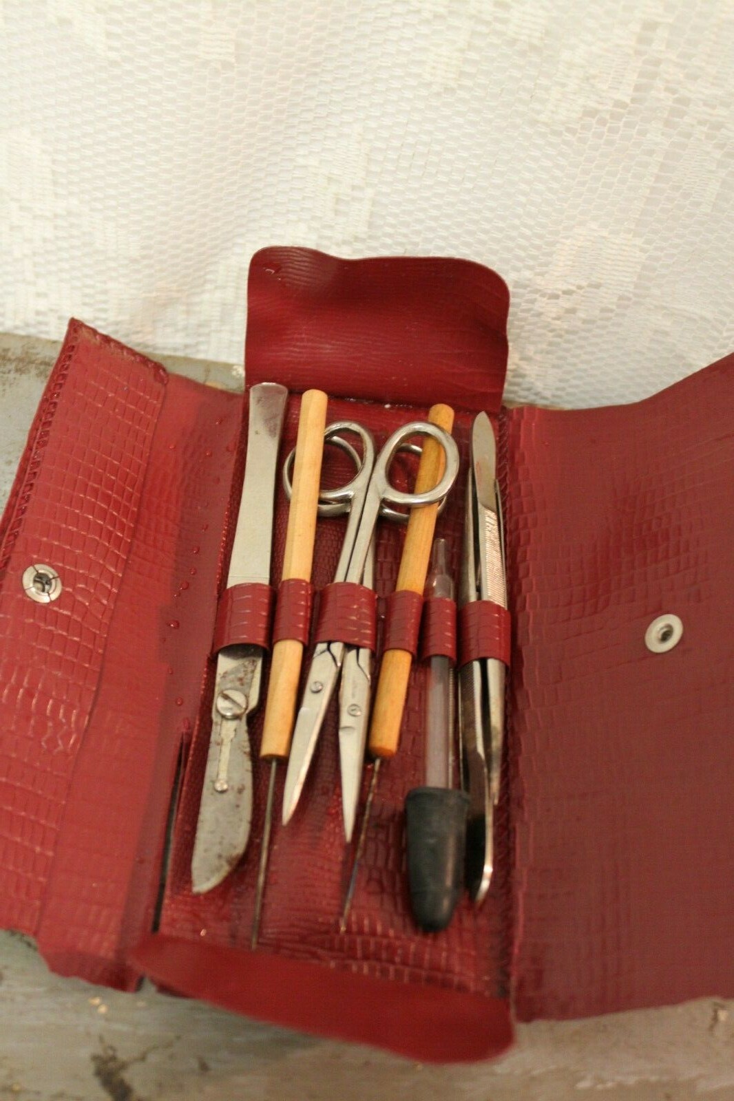 Vintage Medical / Biology Dissecting Kit ~ Scalpels Scissors Picks Droppers