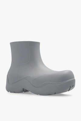 Pre-owned Bottega Veneta 'puddle' Rain Boots In Silver