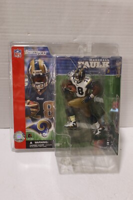 McFarlane NFL Marshall Faulk RAMS Chase Variant White Jersey MoC Series 2 Figure