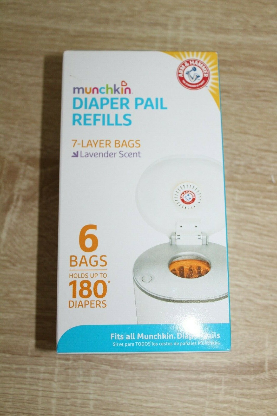 18 Pack Munchkin Diaper Pail Refill Bags Arm & Hammer Lavender Scented