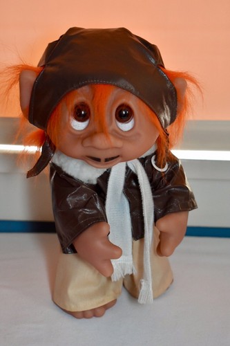 3 Vintage Dam Troll Dolls Made in Denmark Pirate, 50’s, Aviator