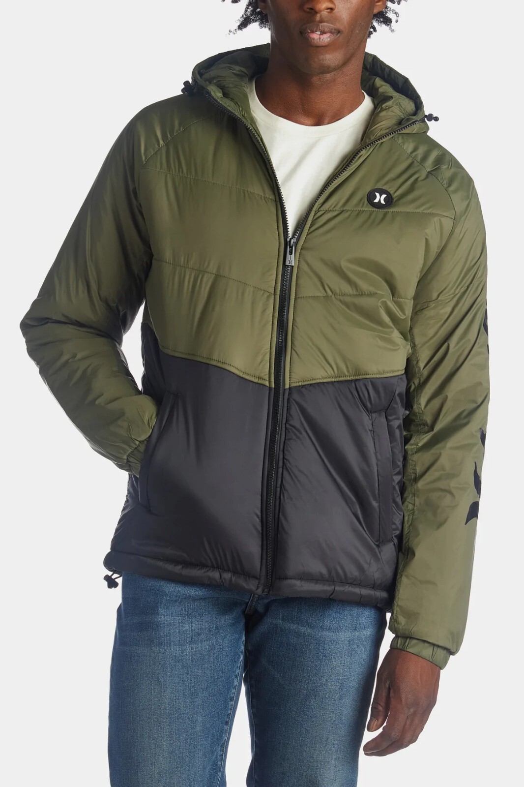 HURLEY Mens Portage Thermal Wall Puffer Quilted Hooded HURLEY Mens Portage Thermal Wall Puffer Quilted Hooded