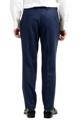 Pre-owned Hugo Boss "novan5/ben2" Men's 100% Wool Blue Plaid Two Button Suit