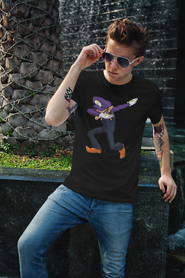 Dabbing Waluigi T-Shirt Unisex Adult Funny Sizes Mario Odyssey Nintendo Switch 