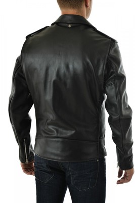 MARKENLOS - UNSERER PRODUKTION - HAND GEMACHT - IT DE HERREN LEDERJACKE BIKER MEN'S LEATHER JACKET COAT HOMME VESTE EN CUIR R103