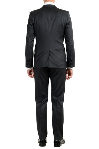 Pre-owned Hugo Boss "aeron1/hamen1" Men's 100% Wool Gray Two Button Suit
