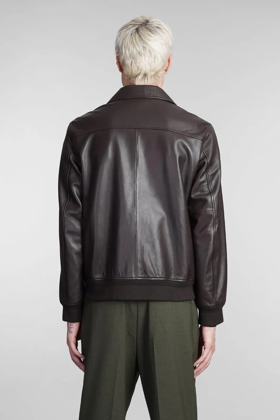 Pre-owned Theory Marco Jacket In Mink Leather Sz L M Xl In Brown