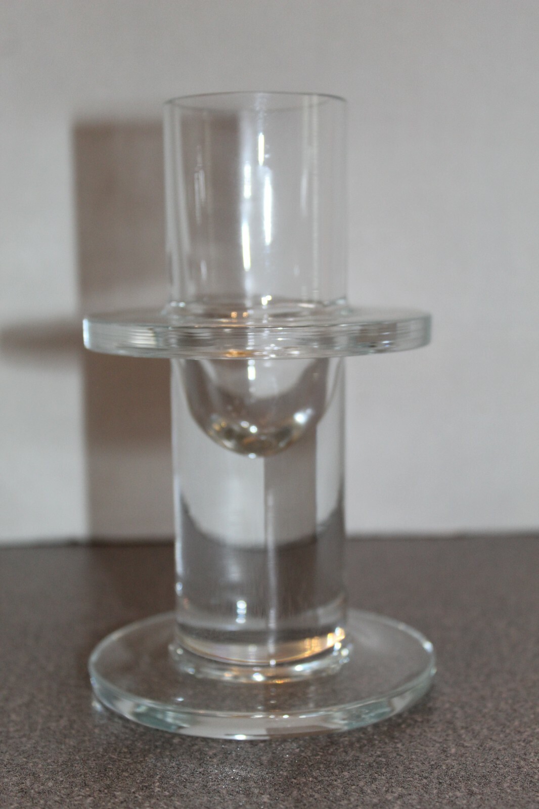 Pottery Barn Glass Candle Holder Pillar 6" Tall 1.5" Diameter Opening