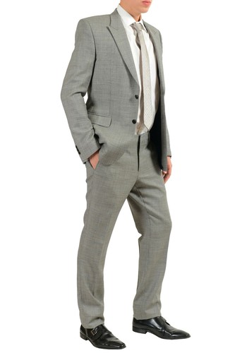 Pre-owned Versace Collection Men's 100% Wool Gray Two Button Suit Size 40 42 44 46