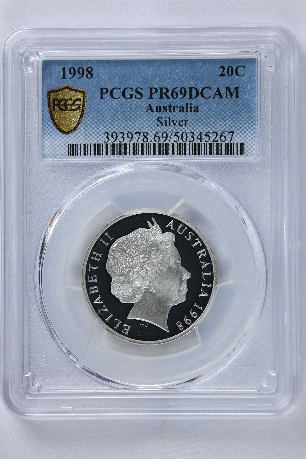 1998 Australia 20 Cents Silver Proof Coin - PCGS PR 69 DCAM