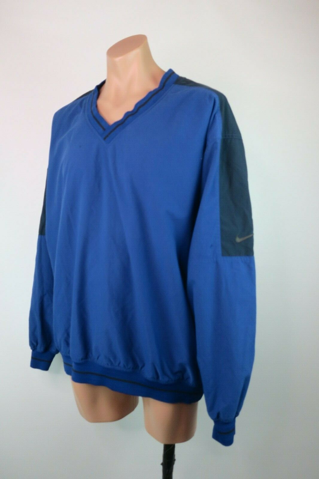 Nike Golf Navy V Neck Jacket Windbreaker Pullover Long Sleeve Men Size XL