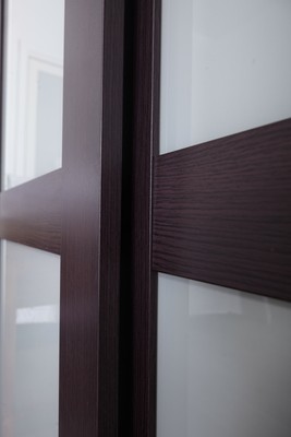 Erias Home Designs Track MDF Sliding Closet Door Espresso 48