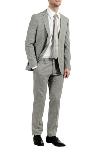 Pre-owned Hugo Boss "novan5/ben2" Men's 100% Wool Slim Two Button Suit Us 38r It 48r In Multicolor