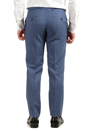 Pre-owned Hugo Boss Men's "huge6/genius5" Slim Fit Blue 100% Wool Two Button Suit