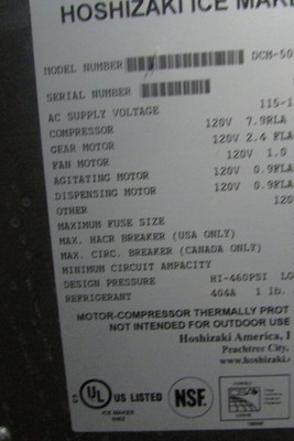 Used Hoshizaki Cubelet Nugget Ice Maker Water Dispenser 618 lb ice (HDCM-500BAH)