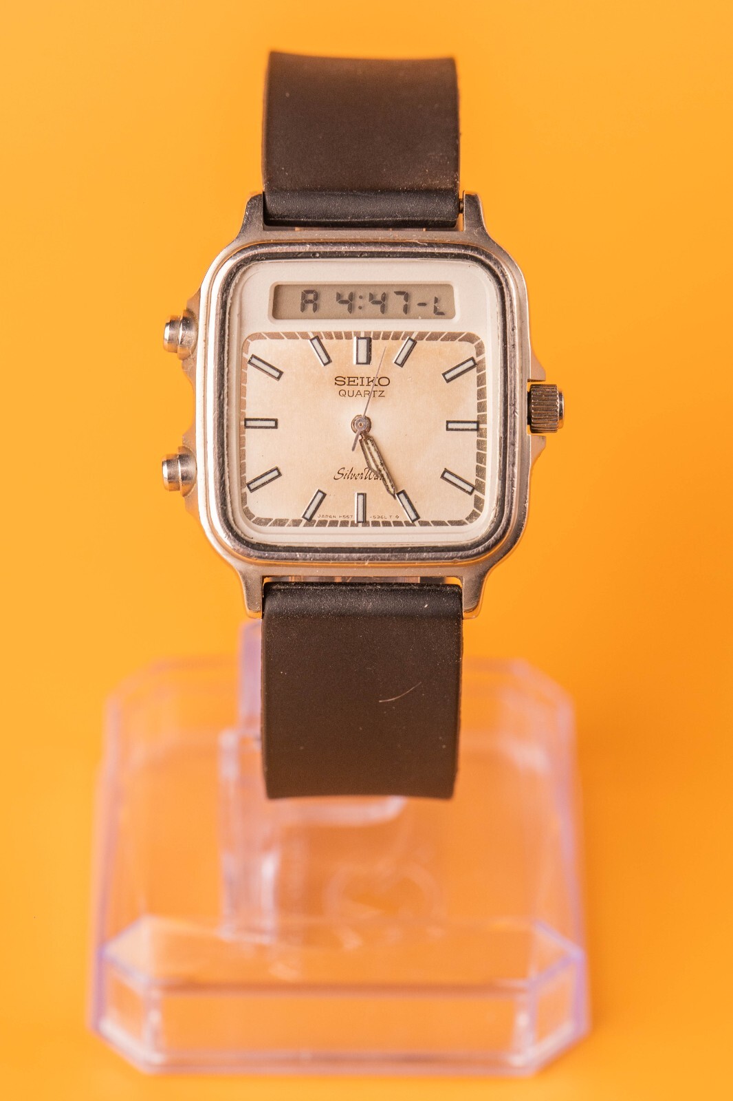 n*i様 セイコー　シルバーウェーブ　デジアナ　H557-5260 Seiko Silver Ware H557-5260 Ana Digi 39x32mm Mens Quartz