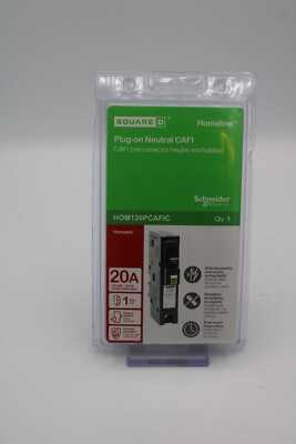 Square D HOM120PCAFIC Homeline Plug-On Neutral 20 Amp Single-Pole CAFCI Circuit