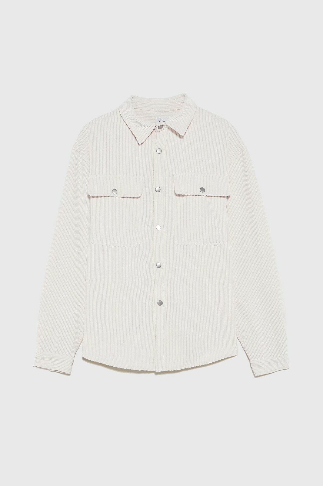 New Zara Non Iron Corduroy Overshirt S Ecru White denim