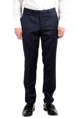 Pre-owned Hugo Boss "auerd/himins" Men's 100% Wool Blue One Button Suit