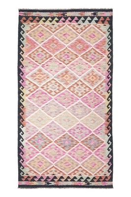 NavaRugs Kelim Teppich 197x104cm Afghan Handgewebt Läufer Wolle Kilim Rug Runner