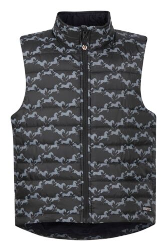 Kerrits Kids Horse Crazy Quilted Vest Black Diamond Horse Small
