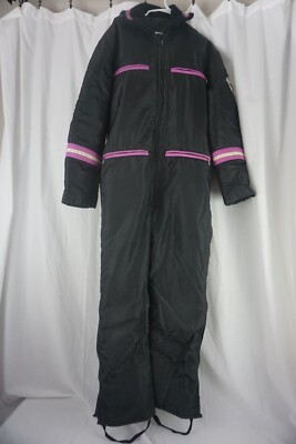 VINTAGE RAVEN INDUSTRIES WOMENS LARGE SNOWMOBILE SKI SUIT BLACK PURPLE WHITE
