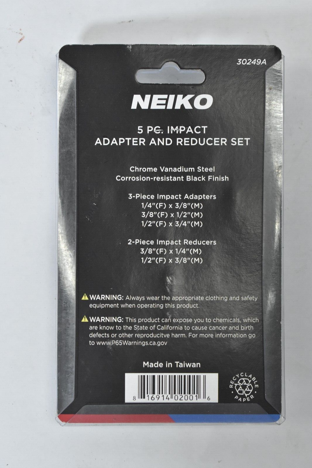 Neiko Impact Adapter & Reducer Set 5-Piece Kit Hardware Socket Driver 30249A