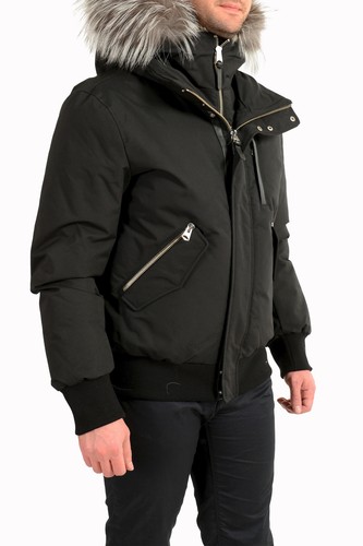 Pre-owned Mackage $1445  Men's "dixon-x" Black Fur-trim Parka Bomber Jacket Us 38/s It 48