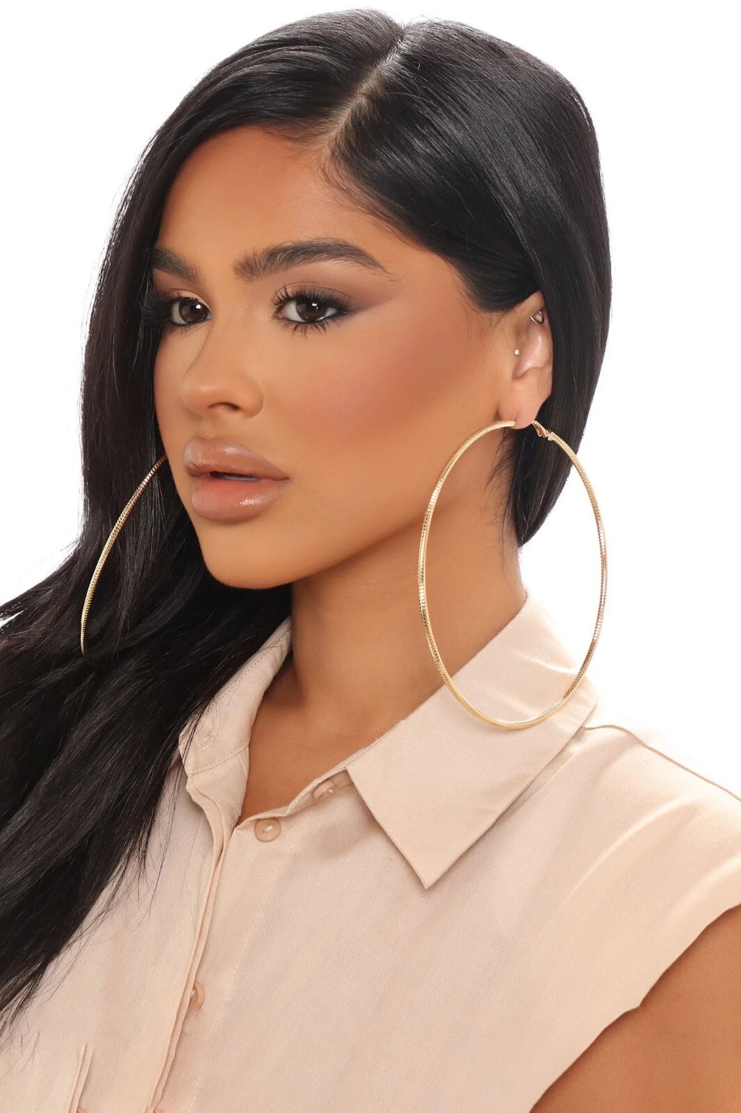 Large Gold Big hoop earrings 4 inches Large Hoop Earrings oversize 