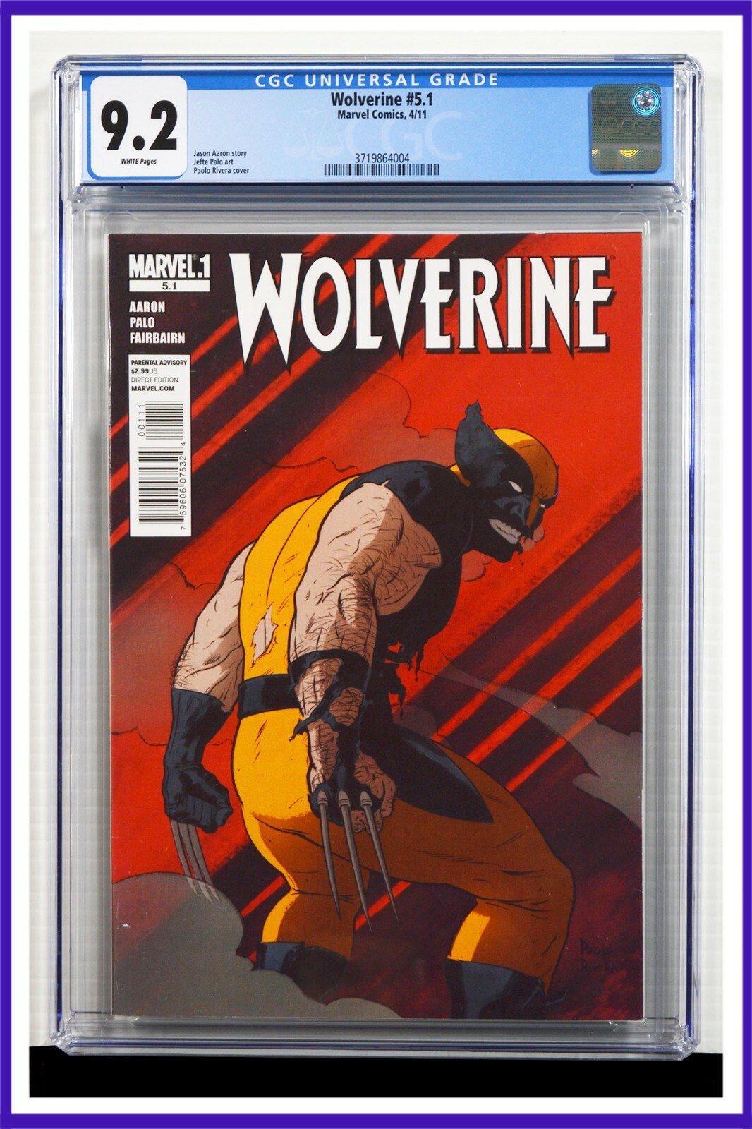 Wolverine #5.1 CGC Graded 9.2 Marvel April 2011 White Pages