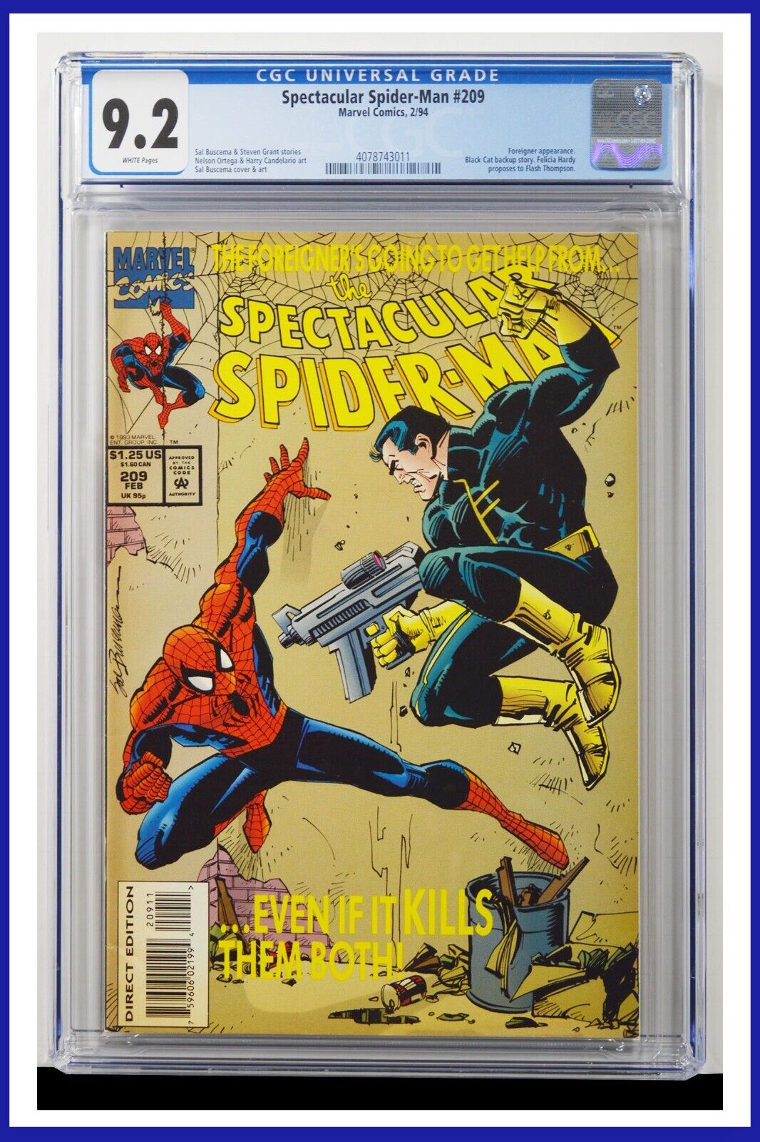 Spectacular Spider-Man #209 CGC Graded 9.2 Marvel 1994 White
