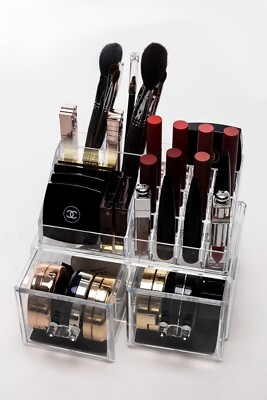 Large Acrylic Cosmetic Makeup Organizer Jewelry Drawer Storage Box Display Case
