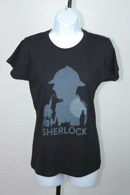 Sherlock Shirt Adult Small Black Gray Silhouette Cumberbatch BBC NWT Women