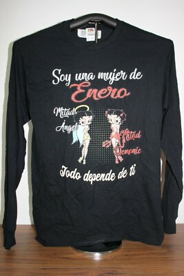 Soyn una mujer de Enero...Todo depende de ti  Long Sleeve T-Shirt, Med, Black