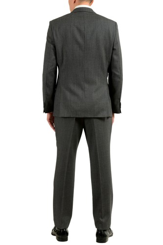 Pre-owned Hugo Boss "johnston3/lenon1" Men's 100% Wool Gray Two Button Suit