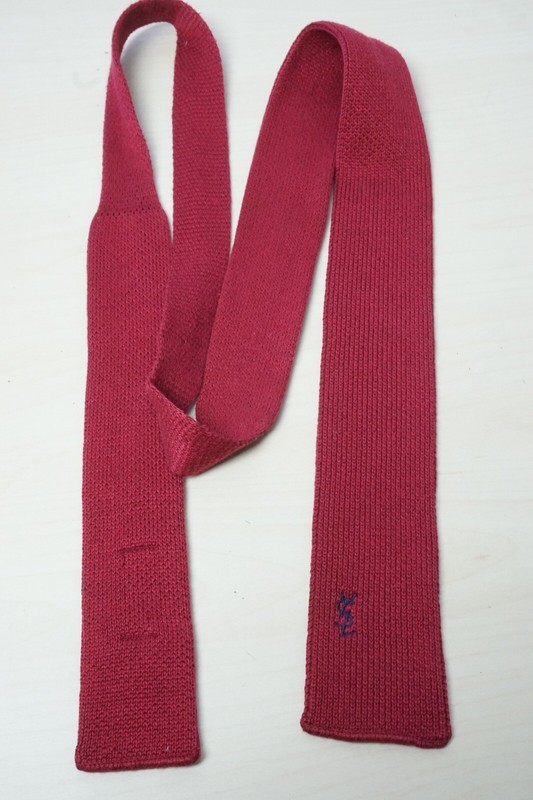 Yves Saint Laurent YSL Cherry Red Woven Cotton Mens Skinny VINTAGE