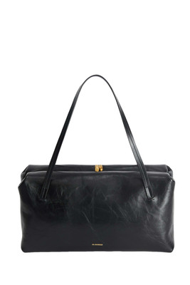 JIL SANDER Goji Pillow Medium $3350 Black Leather Shoulder Bag New/Authentic