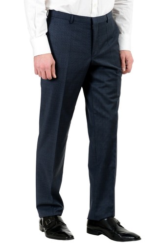 Pre-owned Hugo Boss "c-jefferd/c-stedson" Men's 100% Wool Two Button Suit Us 40r It 50r In Blue