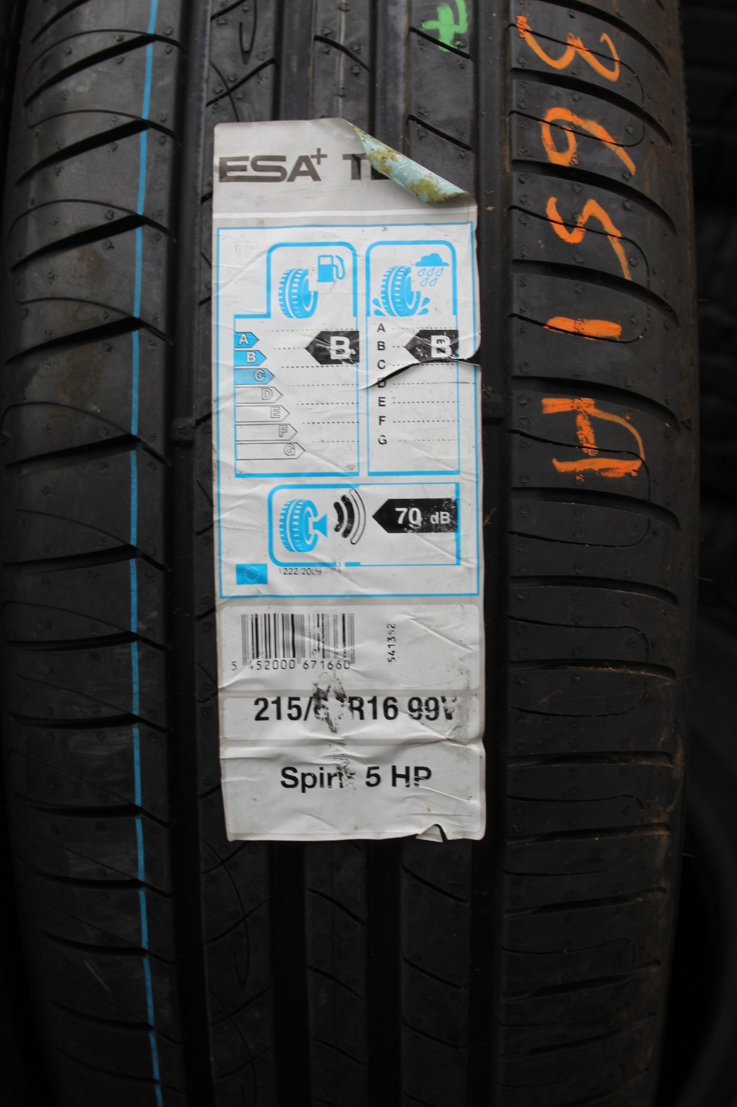 New 215 60 16 ESA Tecar, Spirit 5 HP, XL, 99V, x1 Tyre (F1_tyres) L3651