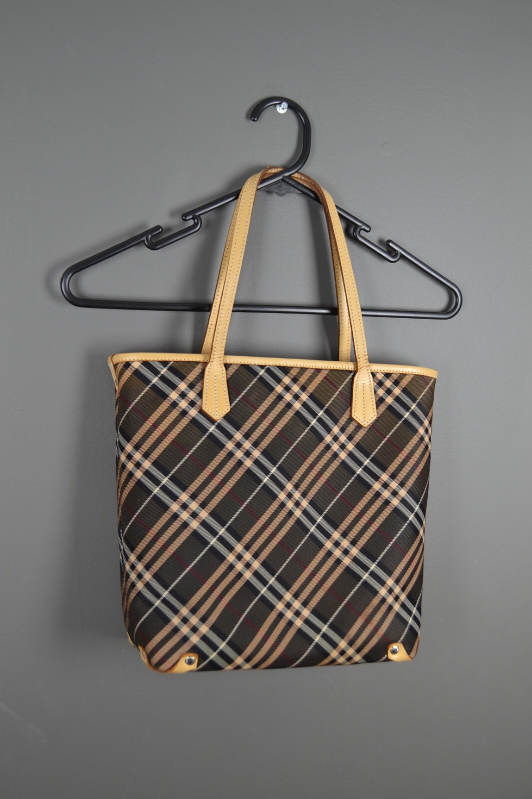 バッグ Burberry Blue Label Check Tote Bag Authentic BURBERRY Blue Label Check Shoulder Tote Bag Nylon