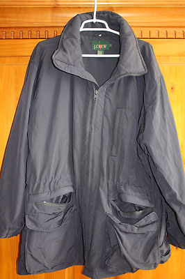 J. Crew Sz L Dark Blue Cotton & Nylon Coat Parka No Hood | eBay