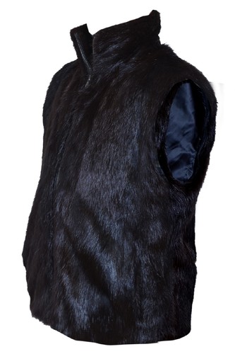 Pre-owned Handmade Man's Real Nutria Fur Vest Detachable Sleeves Hood All Sizes In Brown