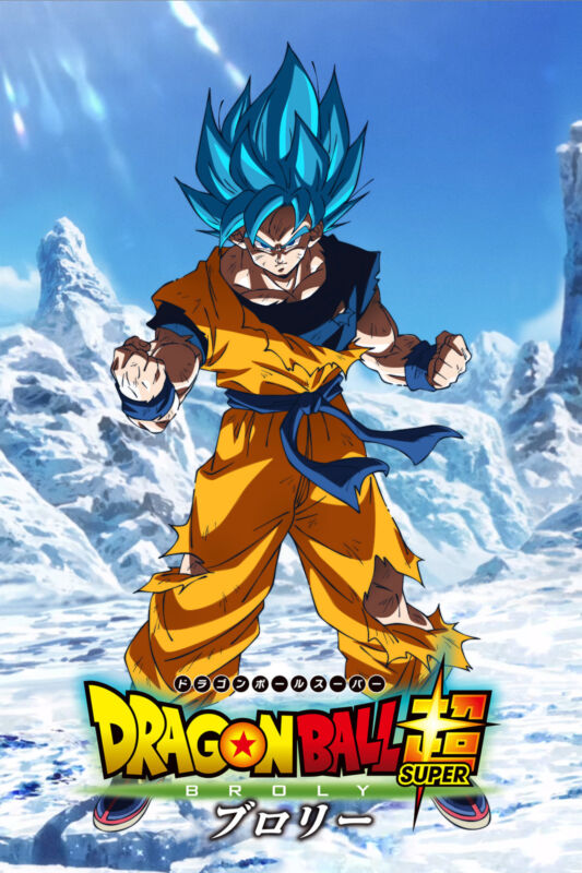 Dragon Ball Super Movie Poster Broly Gogeta Goku Vegeta 12inx18in Free Shipping