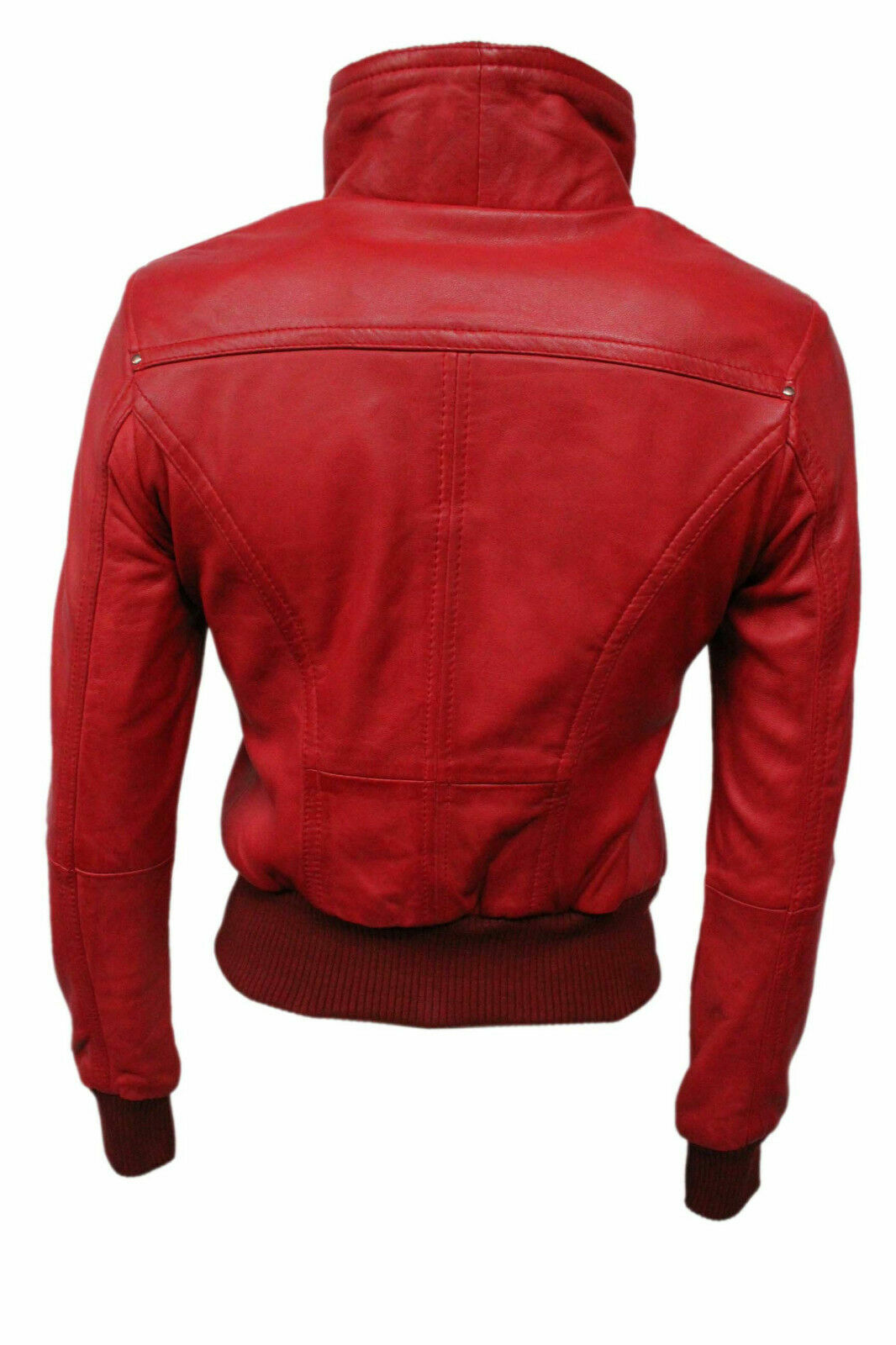 KING LEATHERS NEU DAMEN ECHT LAMMLEDER 100% LEDERJACKE BIKER SLIM FIT ROT MANTEL TASCHE