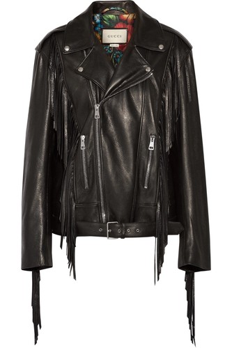 GUCCI レザー ジャケット 42 Gucci Leather Moto Jacket, Size 42 IT
