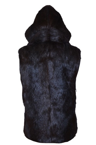 Pre-owned Handmade Man's Real Nutria Fur Vest Detachable Sleeves Hood All Sizes In Brown