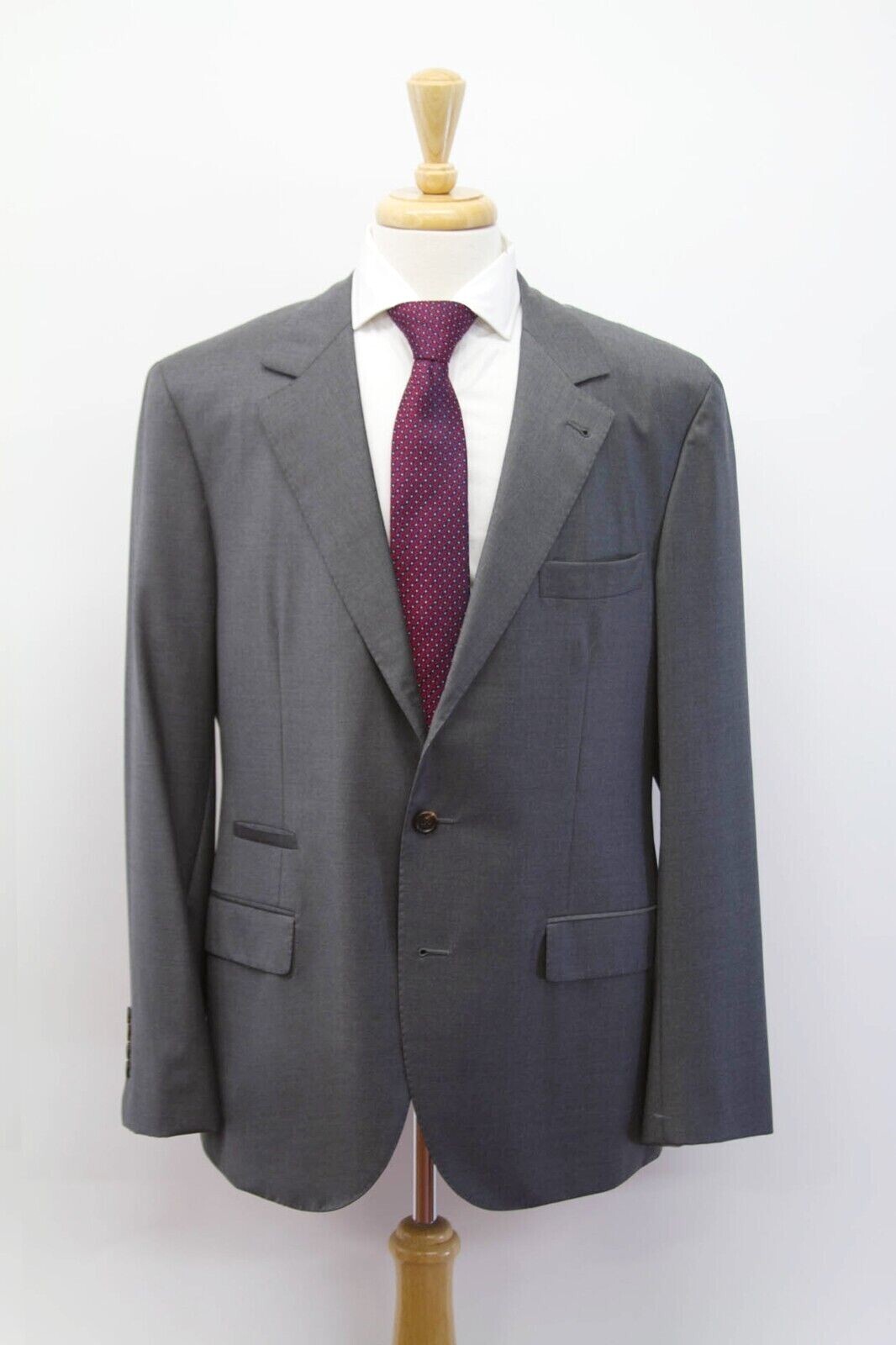 Pre-owned Brunello Cucinelli Nwt$4695  Men 100% Virgin Wool 2pc Suit With Logo Buttons A228 In Gray