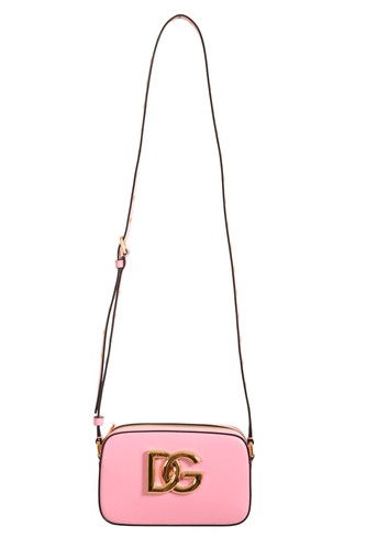 Dolce & Gabbana Women's Rosa Baby Pink Leather Gold Metallic