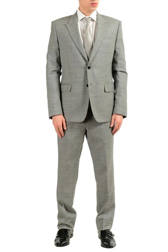 Pre-owned Versace Collection Men's 100% Wool Gray Two Button Suit Size 40 42 44 46