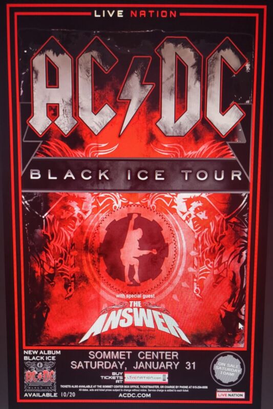 Acdc 2009 Nashville Tour Poster
